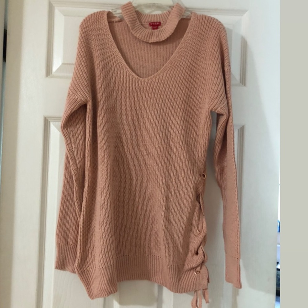 ‘Guess’  pink long sweater Sz small